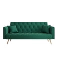 thumbnail image 4 of Unbranded 71" Velvet Green Gray Double Sofa Bed Green, 4 of 5