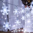 thumbnail image 1 of Copo de nieve luces de hadas de Navidad, 2 piezas 40 luces de hadas LED luces de Navidad al aire libre con pilas para dormitorio interior boda jardín habitación fiesta celebración decoración Adepaton LKX-2082-2, 1 of 7