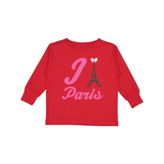Inktastic I Love Paris Eiffel Tower Girls Long Sleeve Toddler T-Shirt