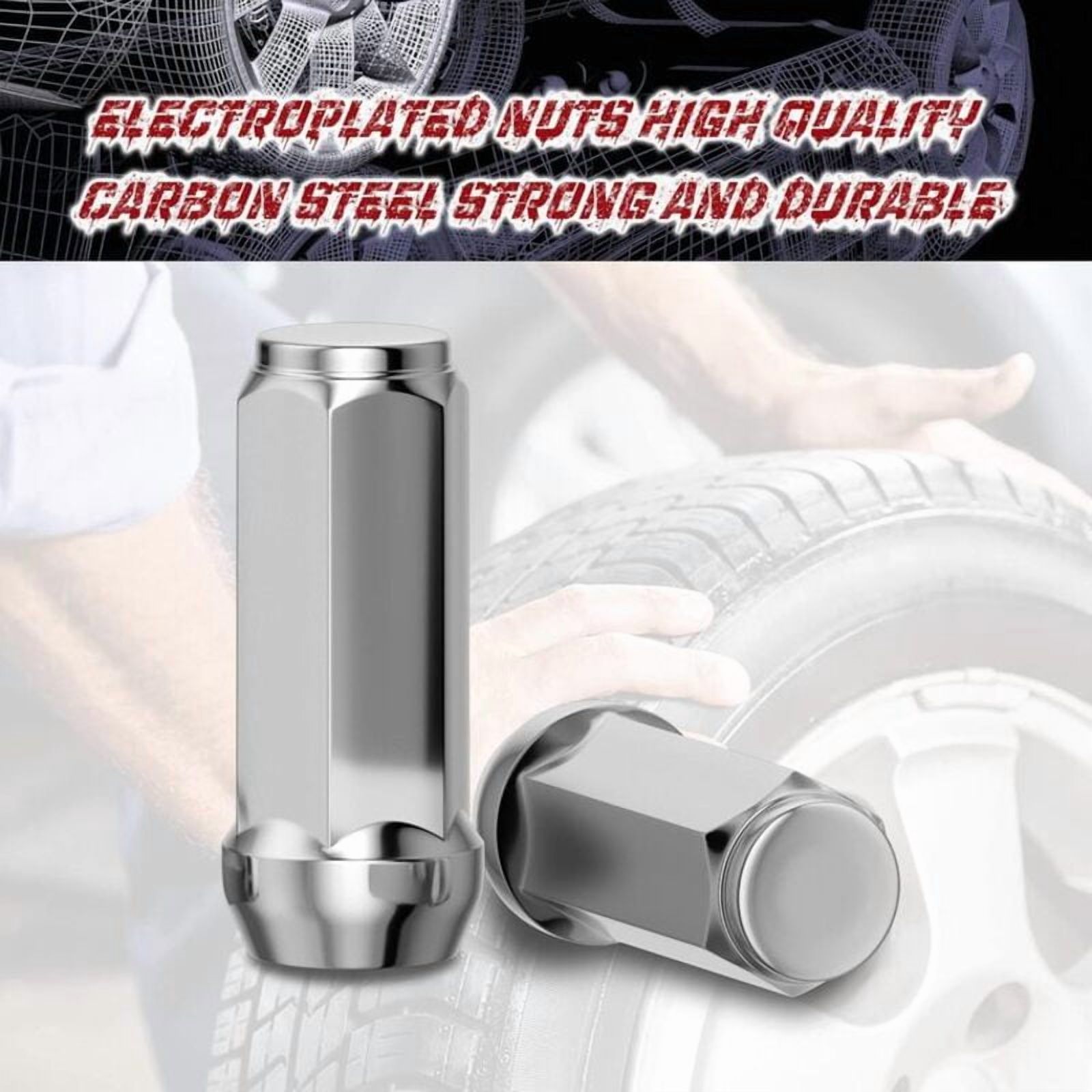Richeer 20PCS 1.89 inch Chrome 1/2-20 Closed End Bulge Acorn Lug Nuts - Cone Seat - 19mm Hex One-Piece Wheel Lug Nut for Bronco Mustang Ranger Safari YJ TJ KJ KK ZJ WJ WK XK MJ XJ