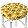 thumbnail image 6 of Goofa Sunflowers Printed Stool Covers Round, Waterproof Round Bar Stool Covers Anti-Slip Round Bar Stool Seat Cover with Elastic Bands Durable -13 inch, 6 of 7