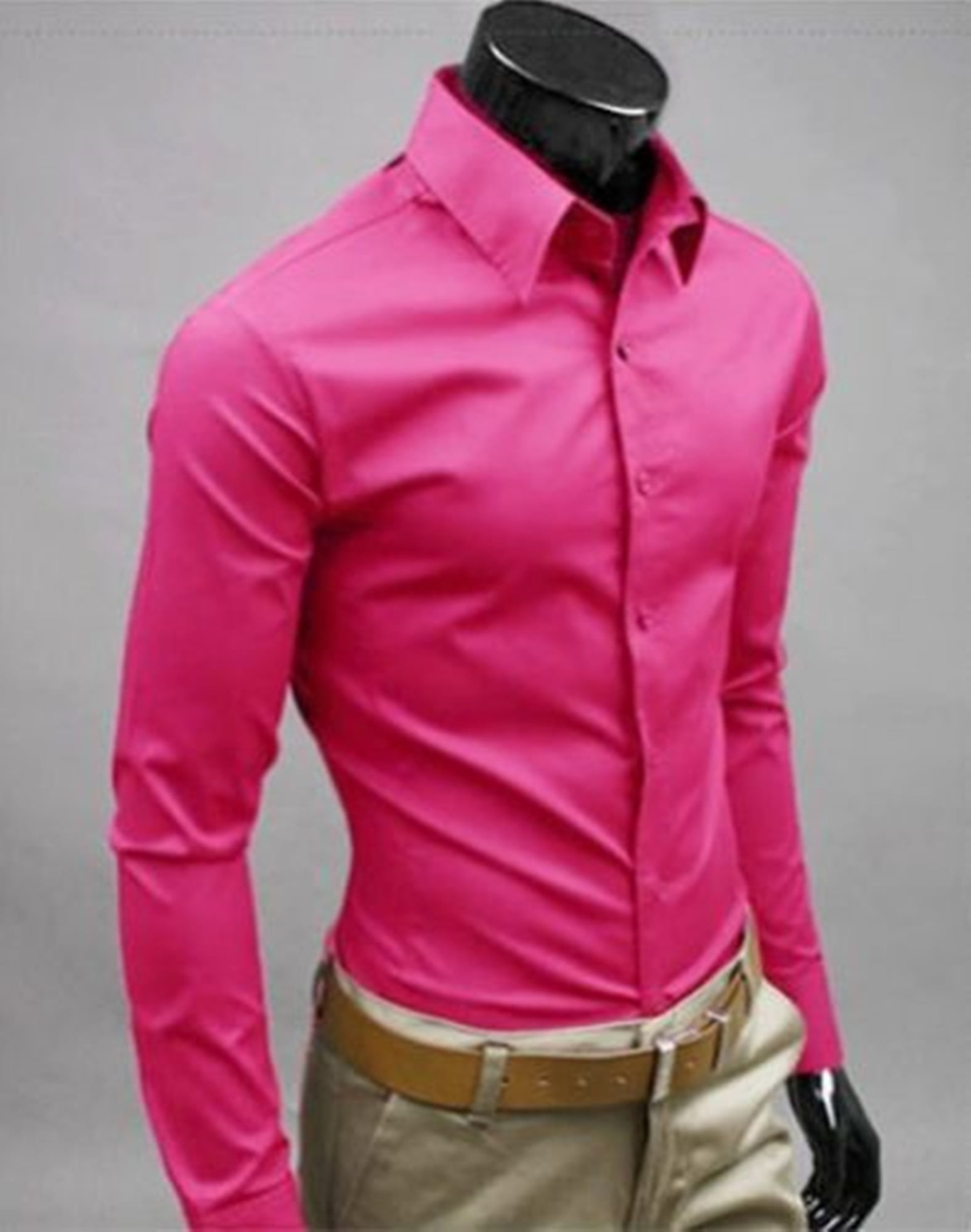 Men's Shirt Blouse Tops Long Sleeve Collared Business Casual Slim Oversized 