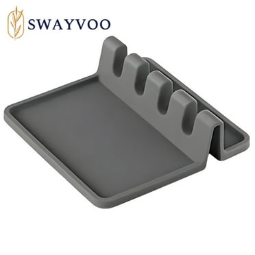Swayvoo silicone Spoon Rest with 4 Slots – Heat-Resistant Utensil Holder for Kitchen Countertops & Stovetops – Non-Slip, Dishwasher Safe Kitchen Gadget & Essential Cooking Tool Organizer