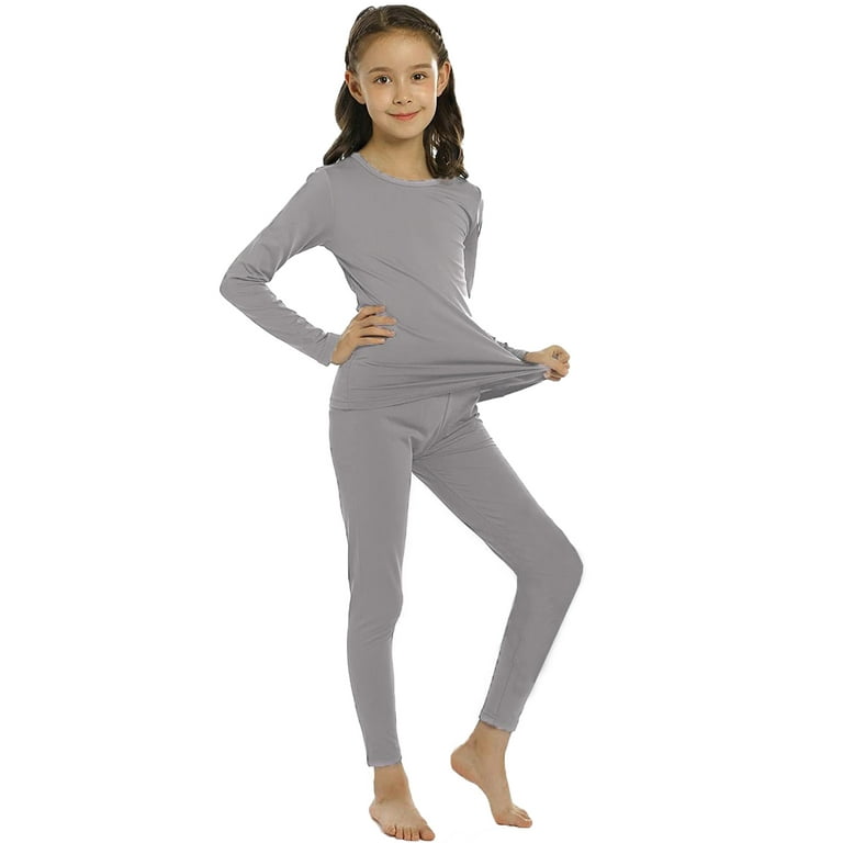 LAVRA Girl's Cotton Thermal Sets, Fleece Lined Insulated Long John Pajama  & Underwear for Girls