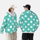 thumbnail image 4 of Balery Teal Turquoise And White Polka Dot Sudadera ligera de manga larga con capucha y protección solar UPF 50+ para hombre y mujer, ideal para pesca y running-Large, 4 of 7