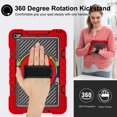 thumbnail image 3 of Dteck Kids Case for iPad mini 5/4 Case 7.9", iPad mini 5 Case, iPad mini 4 Case, 360 Rotating Hand Strap Stand Shoulder Strap Heavy Duty Drop Protection Rugged Case, Red, 3 of 7