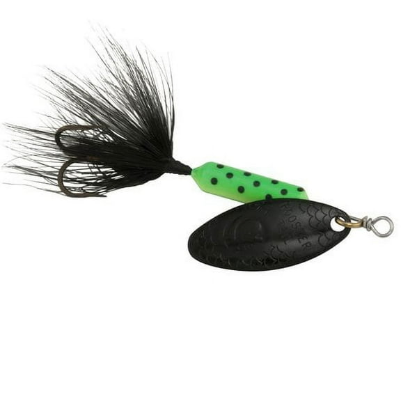 Yakima Bait Worden's Original Single Hook Rooster Tail Lure, Lime Chartreuse Dot, 1/6 oz.