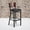 Mahogany Wood Back/Black Vinyl Seat/Black Metal Frame, variant on Emma + Oliver Slat Back Metal Dining Barstool, Walnut Back & Seat