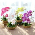 thumbnail image 2 of Artificial Flowers Silk Orchids Faux Orchid Plant in Pot Plants Large with Ceramic Vase for Home Decor Office Table Centerpieces Wedding Party DIY Wedding Party Desk Decor, 2 of 8