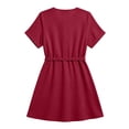 thumbnail image 5 of Bxsruta Womens Summer Dress Casual Short Sleeve V Neck Wrap Mini Dress for Vacation Beach, 5 of 7