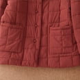 thumbnail image 6 of Zpanxa Womens Puffer Jacket Short Collarless Snap Button Quilted Casual Winter Coat with Pockets Red L, 6 of 6
