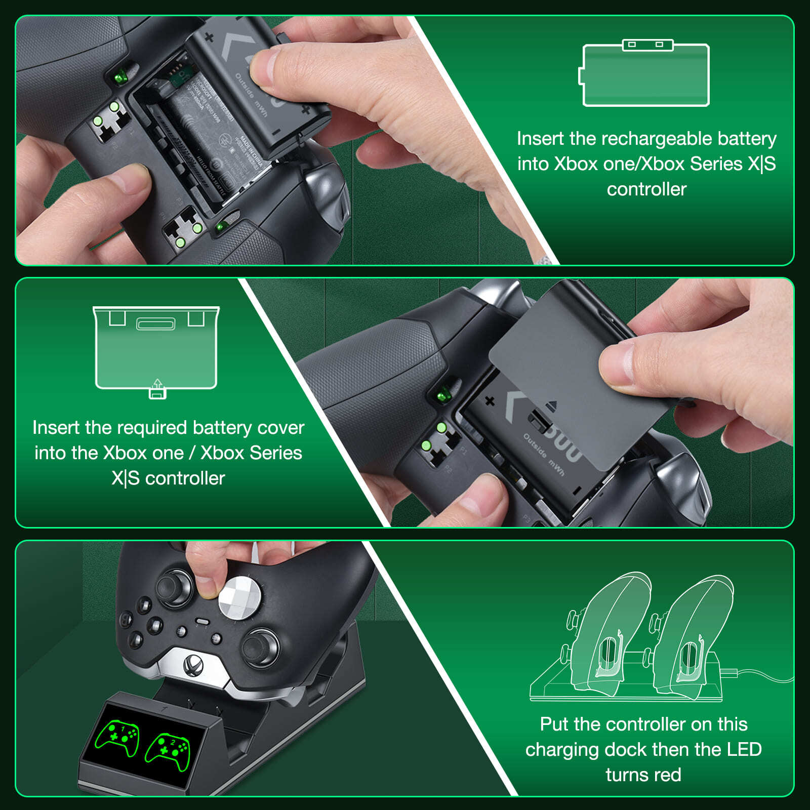 Esywen Xbox Controller Charger Station with 2 Battery Packs photo 3