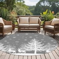 thumbnail image 5 of Winter White Elk Round Living Room Rugs 6 ft, Christmas Tree Snowflake Gray Background Washable Area Rug with Non-Slip Sturdy Edge Binding Round Carpet for Kitchen Office Bedroom, 5 of 9