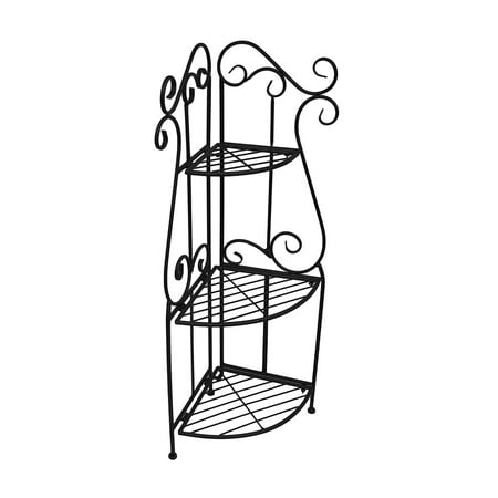 corner shelf iron tall wrought folding inches rack finish
