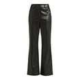 thumbnail image 4 of Scoop Women's and Women's Plus Faux Leather High Waisted Trouser Pants, 32 Inseam, Sizes 0-28W, 4 of 4