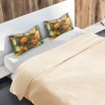 thumbnail image 5 of Yayeee Pillowcase Standard Size Set of 2 Satin Wrinkle Resistant Pillow Case, Green Retro Leaves, 5 of 7