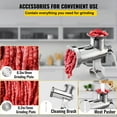 thumbnail image 6 of KFFKFF Manual Meat Grinder, All Parts Stainless Steel, Hand Operated Meat Grinding Machine with Tabletop Clamp, 2 Grinding Plates & Sausage Stuffer, Ideal for Home Kitchen Restaurant Butcher’s Shop, 6 of 9