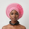 thumbnail image 2 of Tanghaowl Womens Hat Auto African Head Tie Of Aso Oke Headwraps Hat Turban Wedding Party Handmade Elegant Hair Wear Cap N Hat, 2 of 3