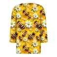 thumbnail image 5 of CYMMPU Blouses for Women Dressy Casual V Neck Spring Tops 3/4 Sleeve Summer Trendy Shirts Loose Fit Bee Printed Tunic Tops Business Elegant Work Tops T-Shirts M, 5 of 5