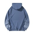 thumbnail image 3 of Lorytime Mens Hoodies Sweatshirt Color Block Vintage Pullover Long Sleeve Drawstring Tops Loose Outerwear Blue XL, 3 of 3