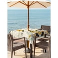 thumbnail image 3 of Outdoor Tablecloth with Umbrella Hole for Patio/Picnic/Party/Camping, Yellow Gnomes Waterproof Table Cloth Square Cover Washable, Spring Floral Bees Daisy Branches (60"x 60"), 3 of 8