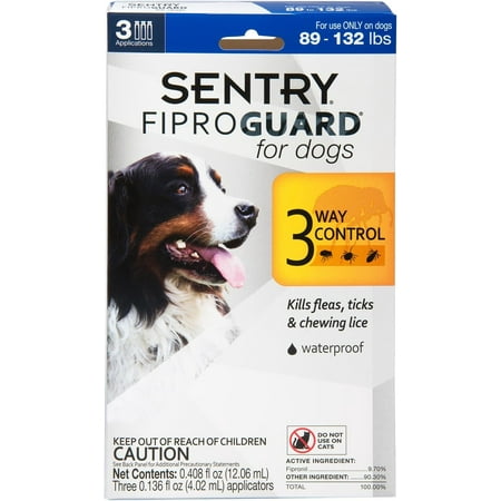 UPC 073091029533 product image for Sentry FiproGuard Dog Flea & Tick Topical 89-132 Pound  3 Monthly Treatments  3  | upcitemdb.com