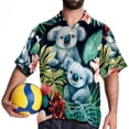 thumbnail image 4 of Koala Men's Short Sleeve Hawaiian Shirt, Casual Printed Button Down Beach Tops for Summer, Spread Collar Mens Shirts Unisex, 4 of 6