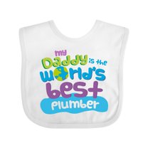 Inktastic Daddy Worlds Best Plumber Boys or Girls Baby Bib