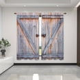 thumbnail image 4 of WNOOHIY Rustic Wooden Door Printed Light-filtering Curtains for Bedroom, Living Room,Set of 2 Panels, 4 of 5