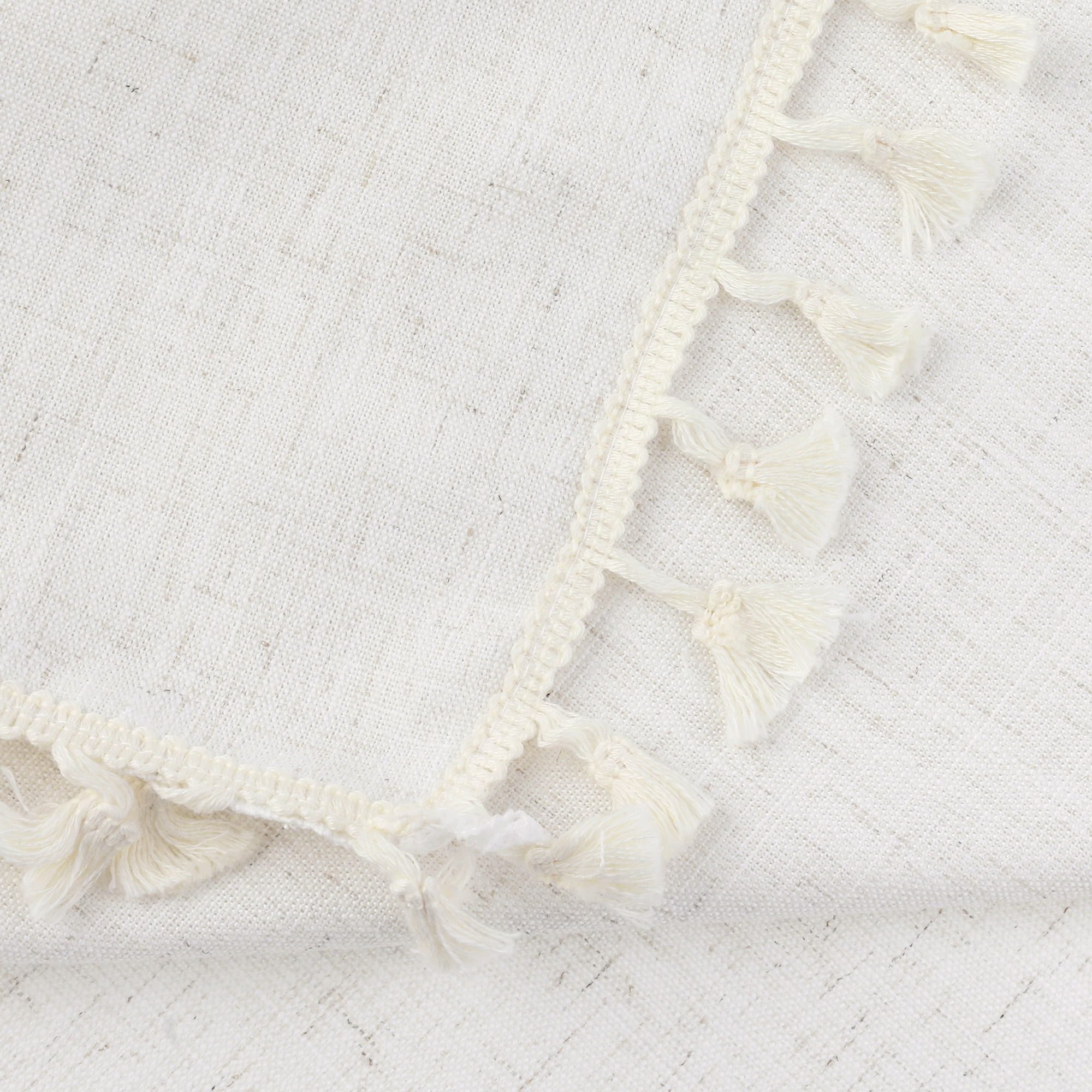 Unique Bargains Rustic Tablecloth Cotton Linen Waterproof Table Cover with Tassels, Coffee 55"x87"