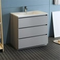thumbnail image 2 of Fresca Fcb9336-I Senza 36" Free Standing Single Basin Vanity Set - Grey, 2 of 8