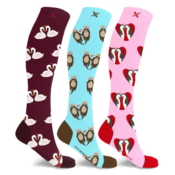 Fun And Love Comfortable All Day Wear Compression Socks 3 Pair