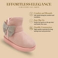 thumbnail image 4 of bebe Toddler Girl's Winter Boots – Cozy Microsuede Boots with Rhinestone Bow, Fashion Boots for Toddlers, Slip-On Cold Weather Boots, 4 of 8