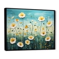 thumbnail image 2 of Designart "White Blue Buttercups landscape Pointillism Dot" Floral Floater Framed Wall Art Print, 2 of 7