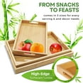 thumbnail image 3 of Bamboo Trays for Serving Food - 3 Pack Bamboo Wooden Serving Trays with Handles - Rectangular Bamboo Food Tray Set (Large, Medium, Small ) for Breakfast, Lunch, Dinner, Snack, Party, Bed, 3 of 9