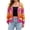 Style19-Hot Pink, variant on Womens Open Front V Neck Knit Cardigan, Cropped Long Sleeve Full Rib Trim Relax Fit Hollow Weave Knit Layering Outer Top