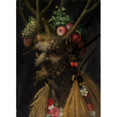 Giuseppe Arcimboldo was an Italian painter best known for creating imaginative portrait heads made entirely of objects such as fruits vegetables flowers fish and books Poster Print by Giuseppe (Best Fruits And Vegetables For Bearded Dragons)