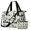 Rottweiler and Flowers Green Pattern, variant on Bulldog and Floral Blue Pattern Gym Duffel Bag 2 Piece Set, Hospital Overnight Bag with Shoe Compartment & Toiletry Bag, Large Capacity Gifts for Birthday Christmas Thanksgiving