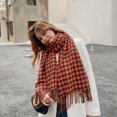 thumbnail image 2 of Womens Plaid Scarf Large Long Blanket Check Wrap Shawl with Tassel, 2 of 5