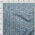 thumbnail image 2 of oneOone Cotton Poplin Twill Grayish Blue Fabric Flower & Leaves Watercolor Sewing Craft Projects Fabric Prints By Yard 56 Inch Wide, 2 of 4