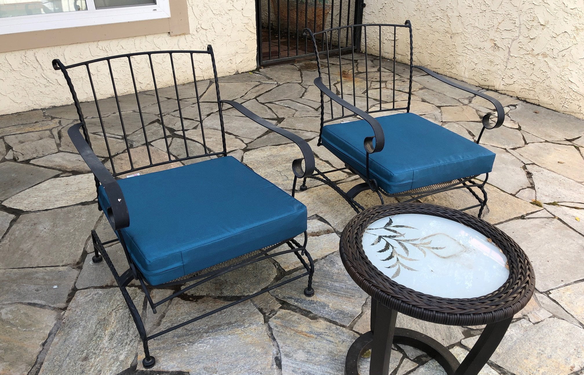 2 Pack Water-resistant Pacific Blue Covers 25"x25"x5" for Outdoor Deep Seat Cushions, Patio Chairs, Sofas and Love Seats