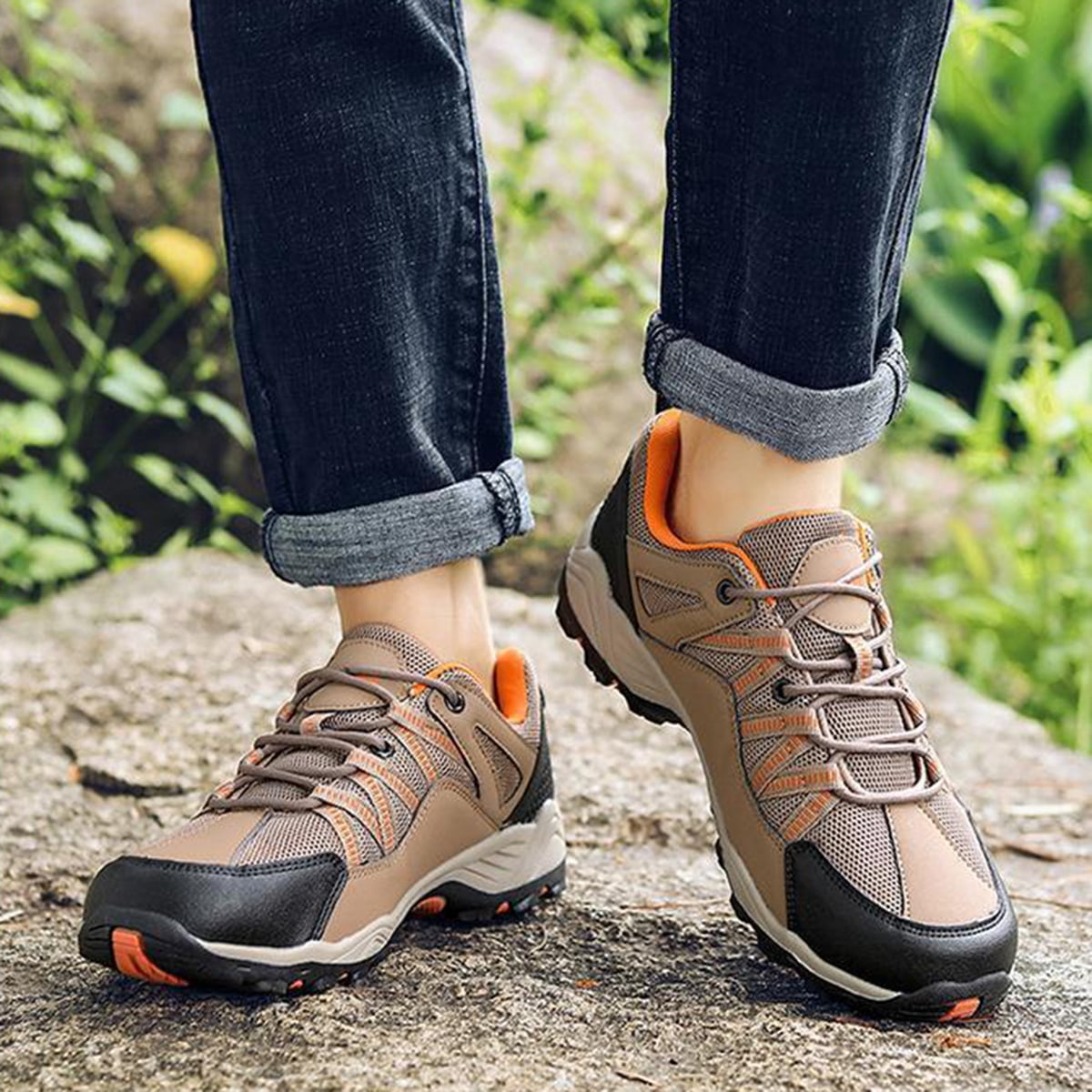 AUXDIQ Hiking Shoes Mens Waterproof Mountain Trekking Shoes Women Breathable Walking Shoes Outdoor Sports Winter Boots