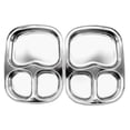 thumbnail image 1 of Juego de 2 bandejas Divided Plate Fam de acero inoxidable con 3 compartimentos, 1 of 9