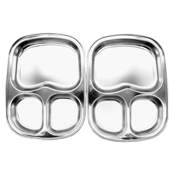 Juego de 2 bandejas Divided Plate Fam de acero inoxidable con 3 compartimentos