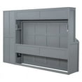 thumbnail image 5 of Full Size Murphy Bed with Closet and Drawers, Wall Bed with Storage Shelves and Cabinet, Wood Bed Frame with Support Slats, Folding Bed for Guest Room Small Room, Space Saving, Gray, 5 of 7