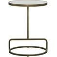 thumbnail image 3 of Uttermost 25135 Jessenia Table d'Appoint Ovale en Marbre Blanc, 18"x23 Pouces, Base Dorée, 3 of 5