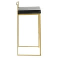 thumbnail image 5 of Fuji Stacker Fixed Height Barstool Set of 3 Gold, Bar Chairs Set of 3, Gold Bar Stools, Bar Stools Set of 3 Tall (Black Faux Leather), 5 of 6