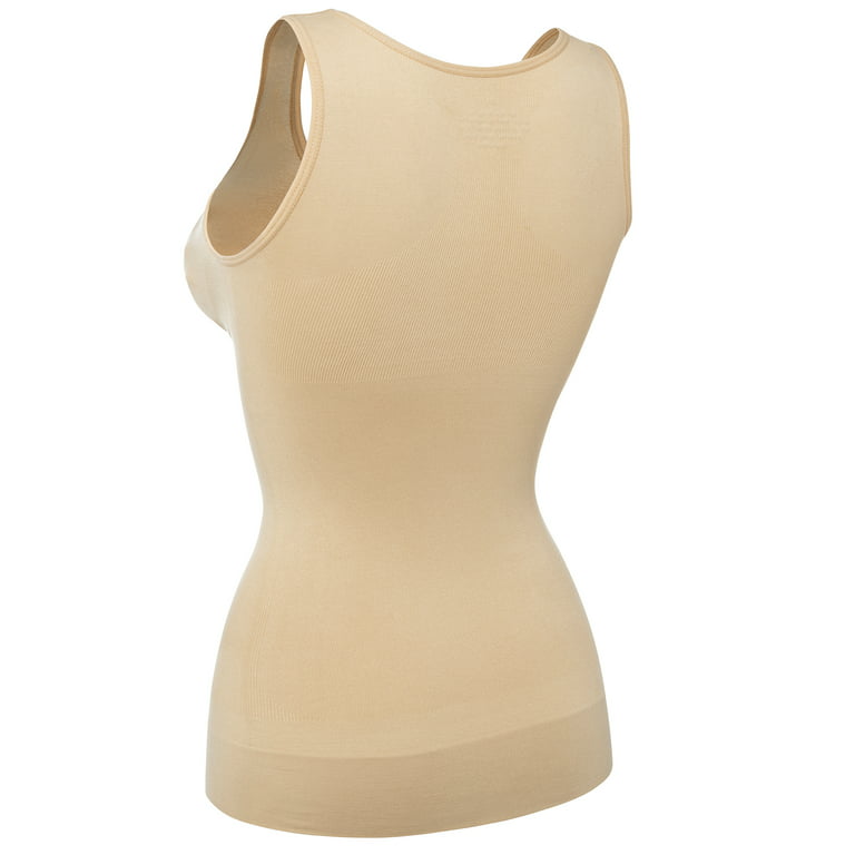 URSEXYLY Women Waist Trainer Shapewear Vest Seamless Body Shaper, Beige, L