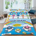 thumbnail image 2 of Baby Shark Conjunto de sábanas temático, trío de piezas, cómodo y amigable con la piel, diseño único, regalo de decoración para el hogar para familiares, amigos y fans, 90 cm * 190 cm, 2 of 6
