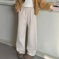 thumbnail image 4 of HAiming Girls Sweatpants Straight Wide Pants Baggy Elastic Waist Casual Loose Trousers with Pockets, 4 of 9